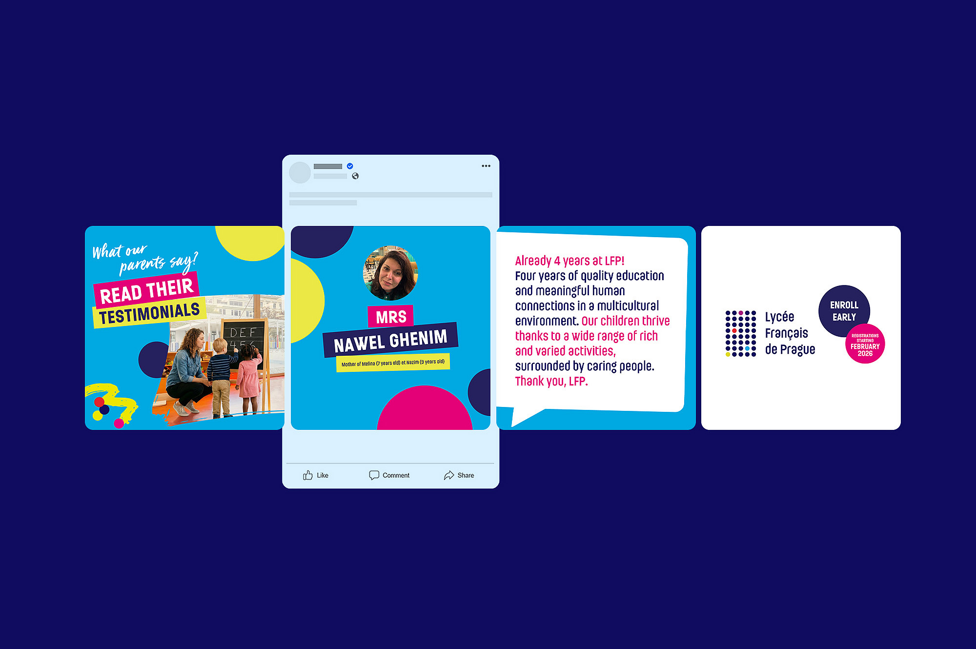 Lycee Francais de
Prague creative graphic campaign